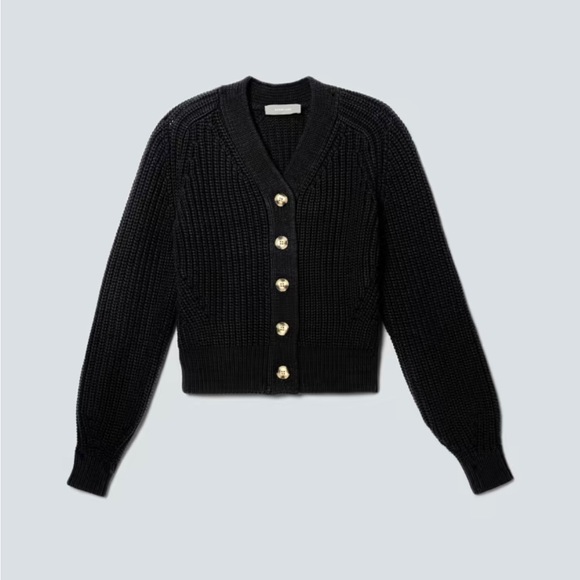 Everlane Sweaters - Everlane the texture cotton cardigan black size small